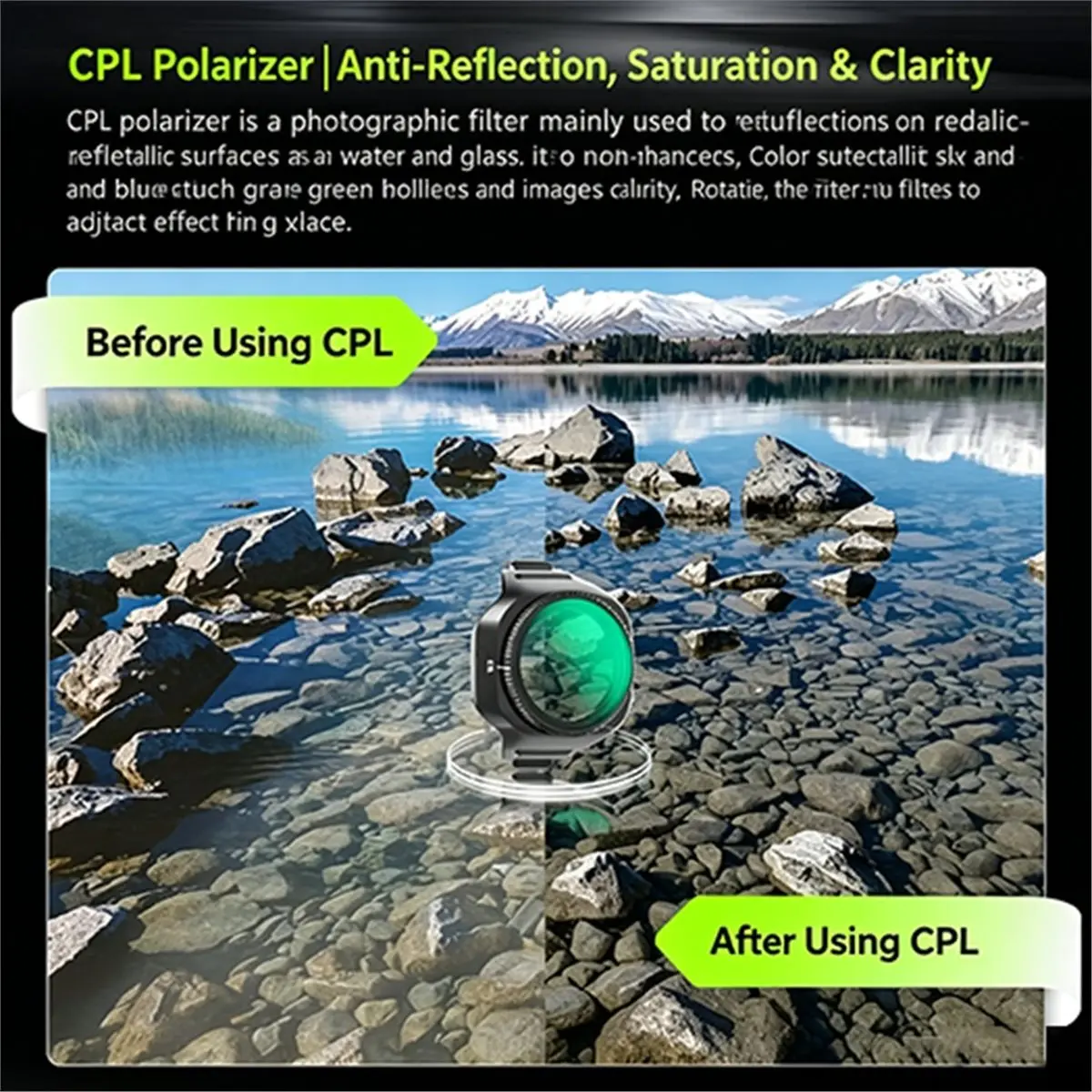 CPL Filter for 5 Pro, Circular Polarizer Lens Filter for Drone Camera, Glare Reduction, Color Enhancement