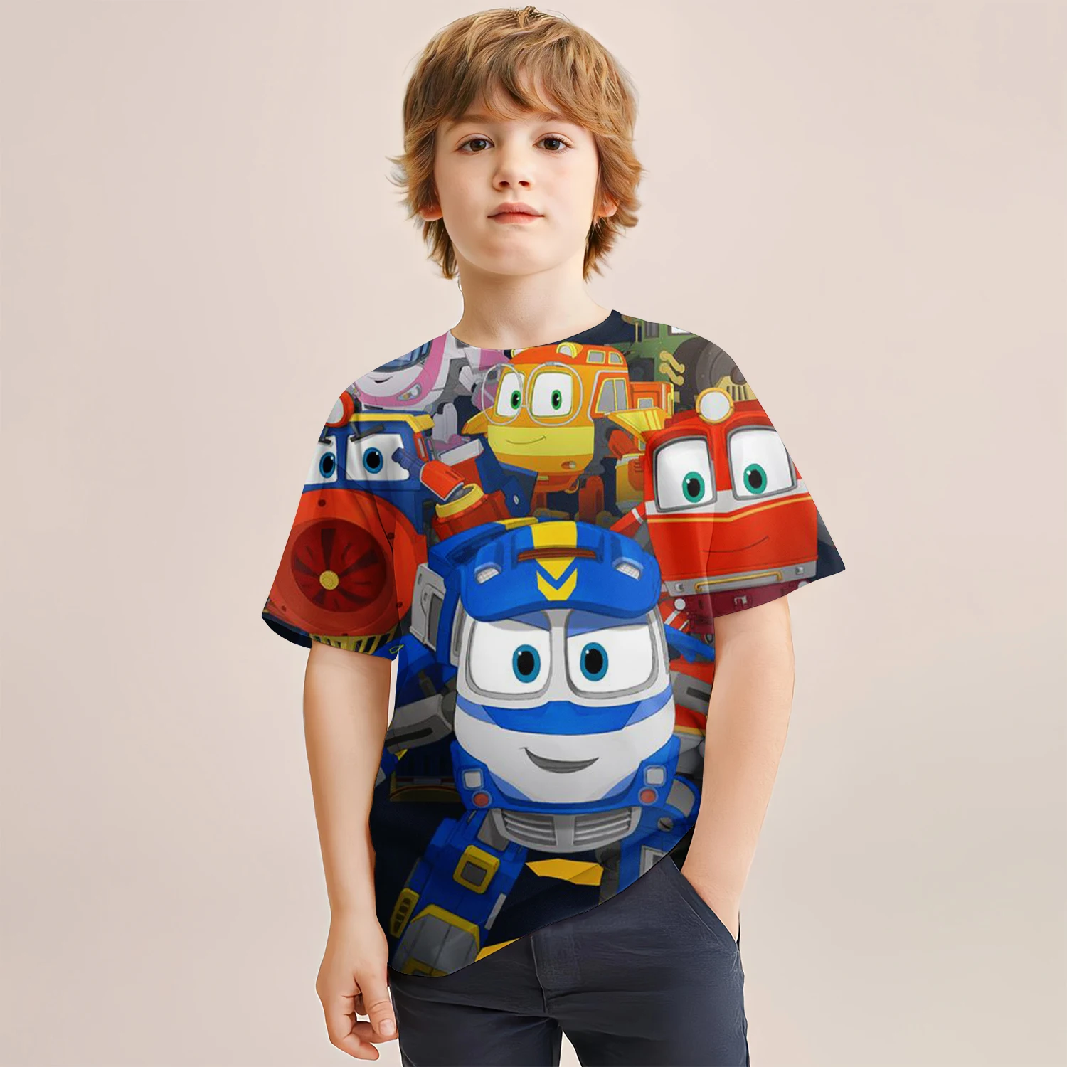 Super Wings Jett Children\'s T-shirt 3D cartoon printed clothing birthday cool fashion boy trend children\'s casual party girl