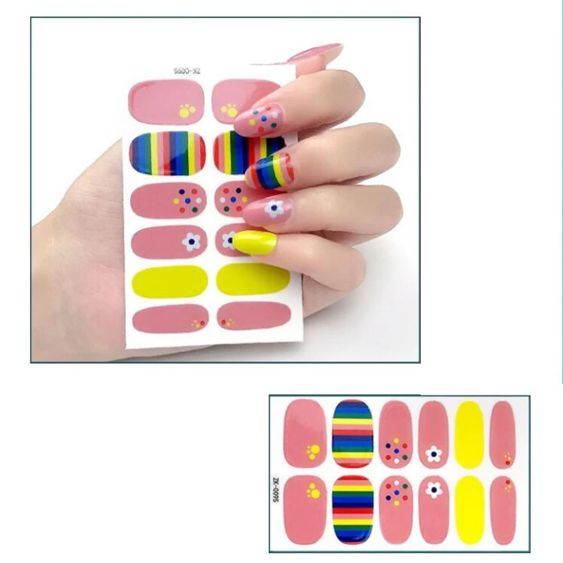 12 Finger Nail Sticker decalcomanie premere su adesivo smalto per unghie avvolge strumenti per Manicure per saloni fai da te decalcomanie per Nail Art decori unghie finte