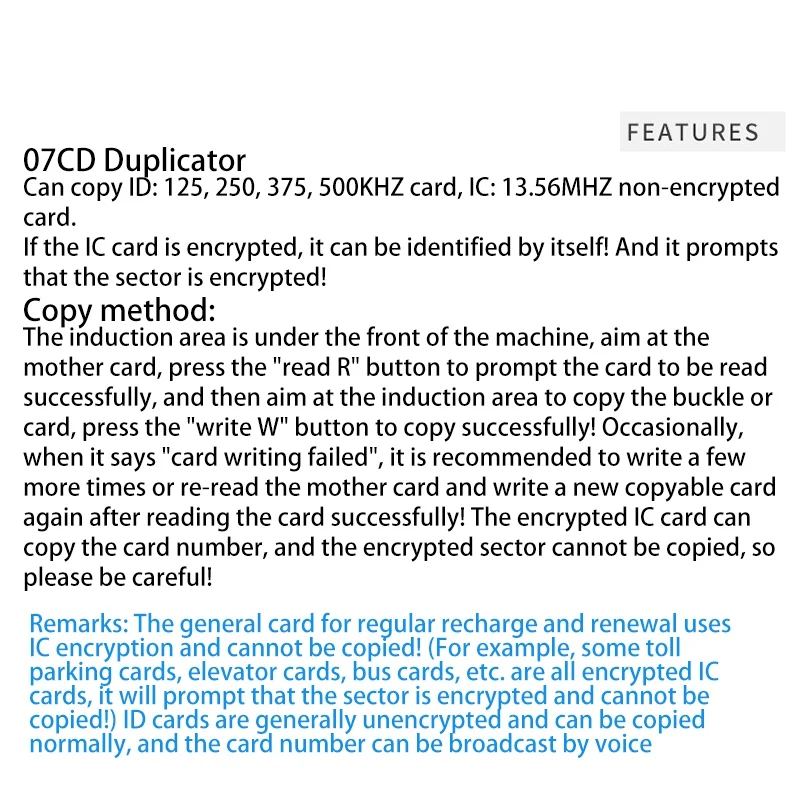B29C-Handheld Frequency 125Khz-13.56MHZ Copier Duplicator ID IC 8211 Card Reader Writer Access Control Card Pass Id Firewall