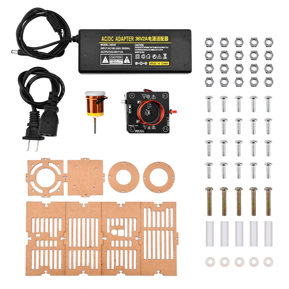 DIY Tesla Coil High Frequency HFSSTC Electronic Candle Plasma Flame DC 36V-40V Technology Experimental Teaching Model Kits