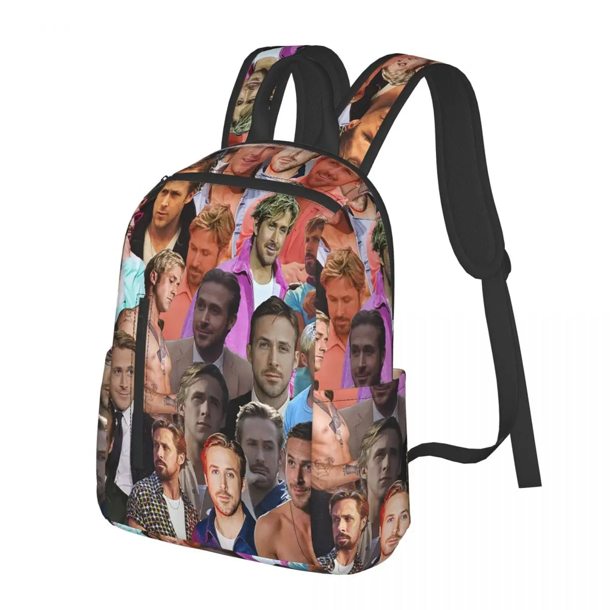 Ryan Gosling Photo Collage Student Backpack School Bag Hiking Travel Daypack for Boys Girls Bookbag Shoulder Bags
