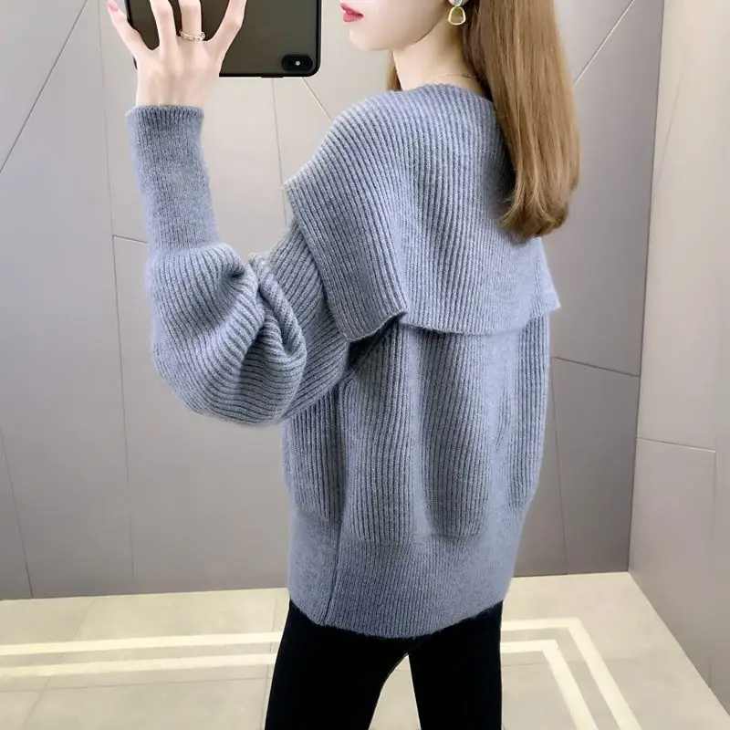 ผู้หญิงใหญ่Lapel Zipperถักเสื้อสเวตเตอร์ถัก,เสื้อแขนยาว,หลวมสั้นเสื้อ,แฟชั่นฤดูร้อนฤดูใบไม้ร่วง,ใหม่,2025