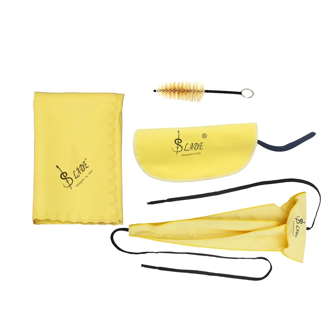 Saxophone cleaning four-piece set of through cloth + three-dimensional through cloth + wipe cloth + flute brush