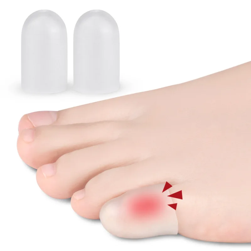 2Pcs=1Pair Silicone Corrector Gel Protector Little Toe Tube Corns Blisters Pinkie Bunion Finger Protection Sleeve Foot Care Tool