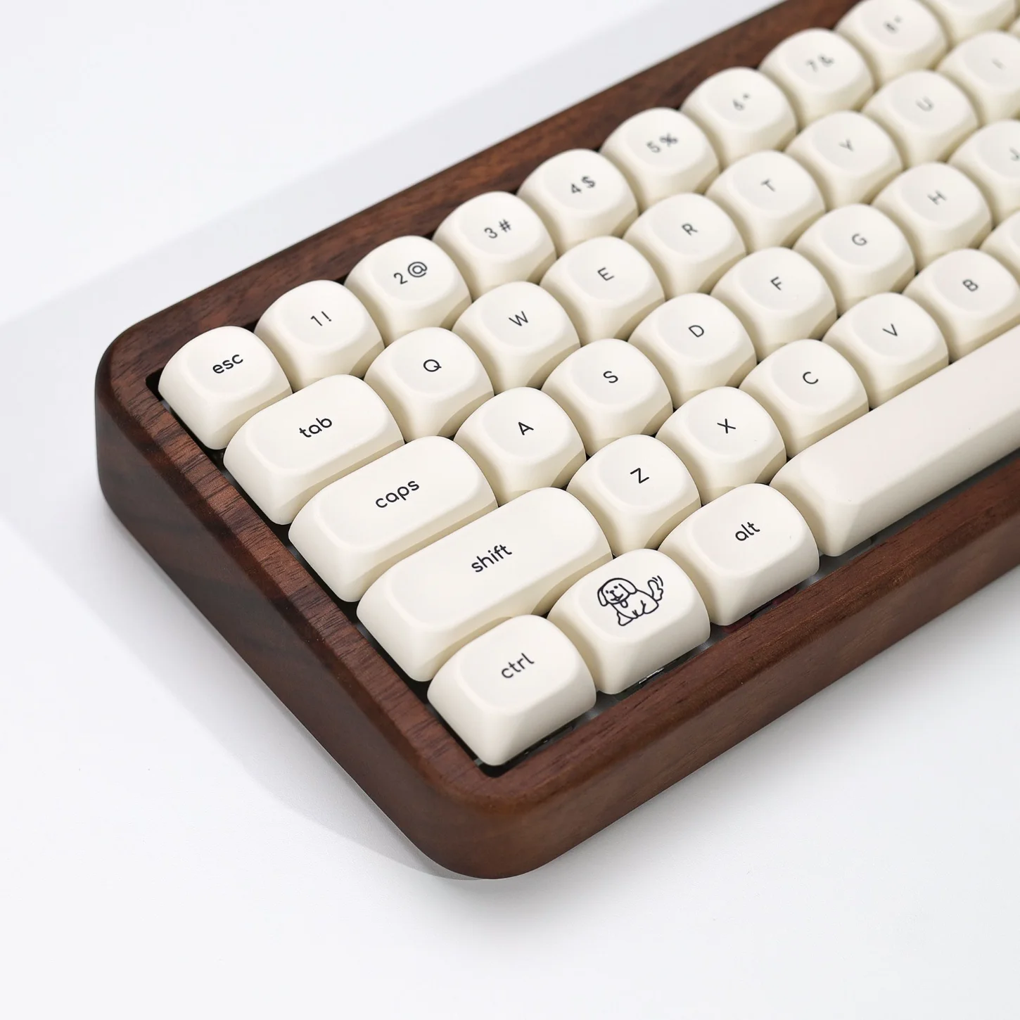 جرو، لطيف حليبي أبيض MOA Keycap PBT مجموعة Keycap الإبداعية، مخصصة للوحة المفاتيح الميكانيكية 60/84/98/108