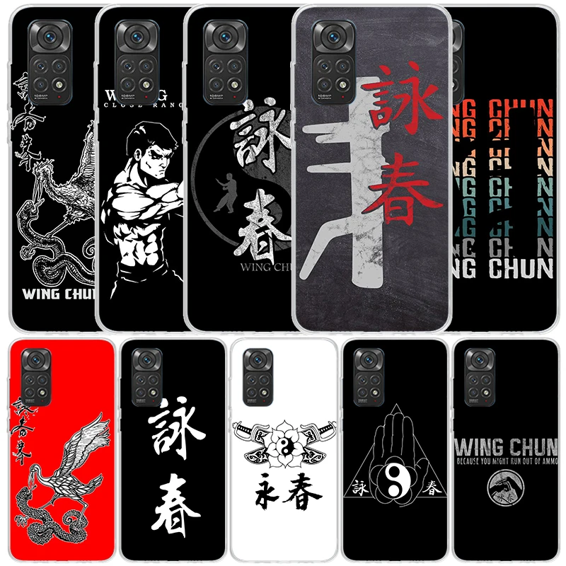 Wing Chun Kung Fu Silicon Call Phone Case For Xiaomi Redmi Note 13 12 12S 11 11S 10 10S 11T 11E Pro Plus 9 9S 9T 8 8T 7 Cover