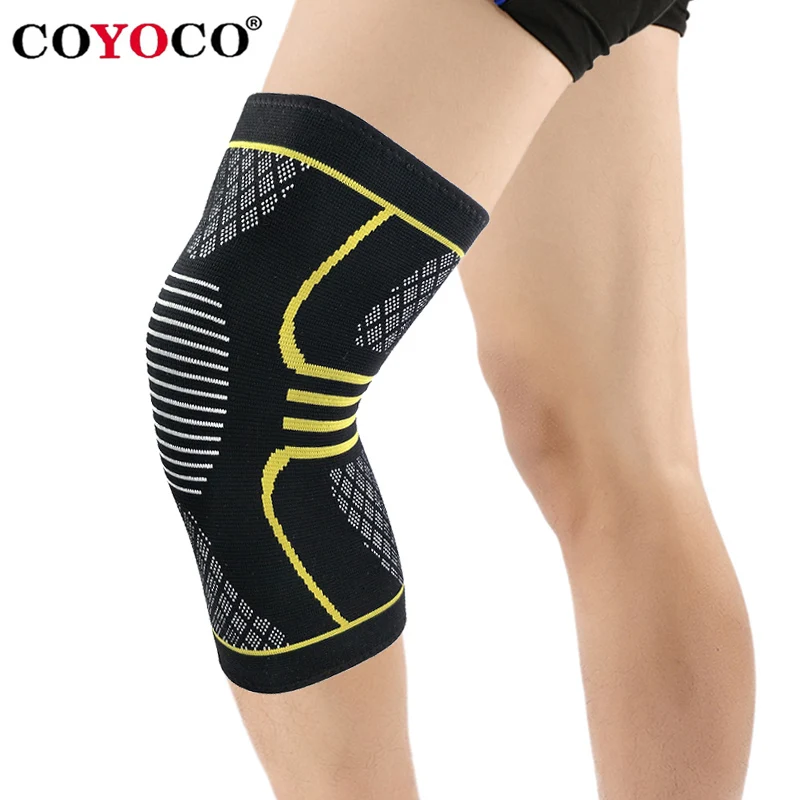 1 Pcs Sport Knee Sleeve Support Protect Kneepad COYOCO Brand Fitness Running Cycling Braces Elastic Gym Knee Pad Warm