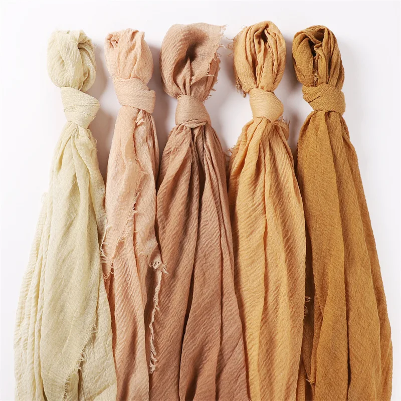 

Cross border solid color bubble wrap, ring velvet, TR cotton, single color wrinkle free scarf, women's bag head shawl