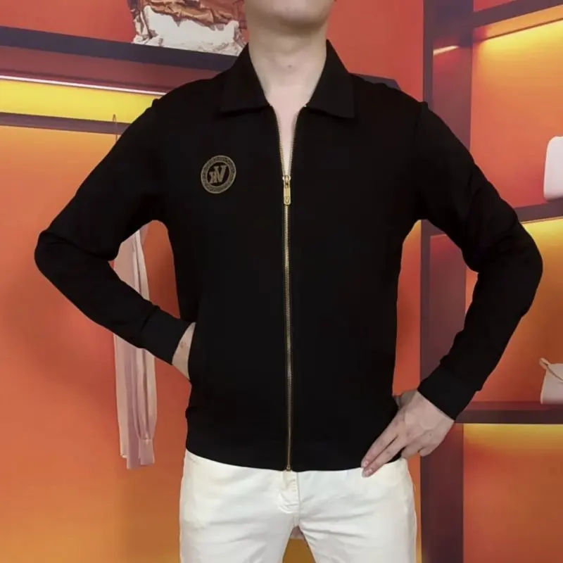 

Fall New Sle Men's Zipper Cardigan Casual Faion Classic Jaet Youthful Top Quali Luxury Stand Fit Long Sve Coat