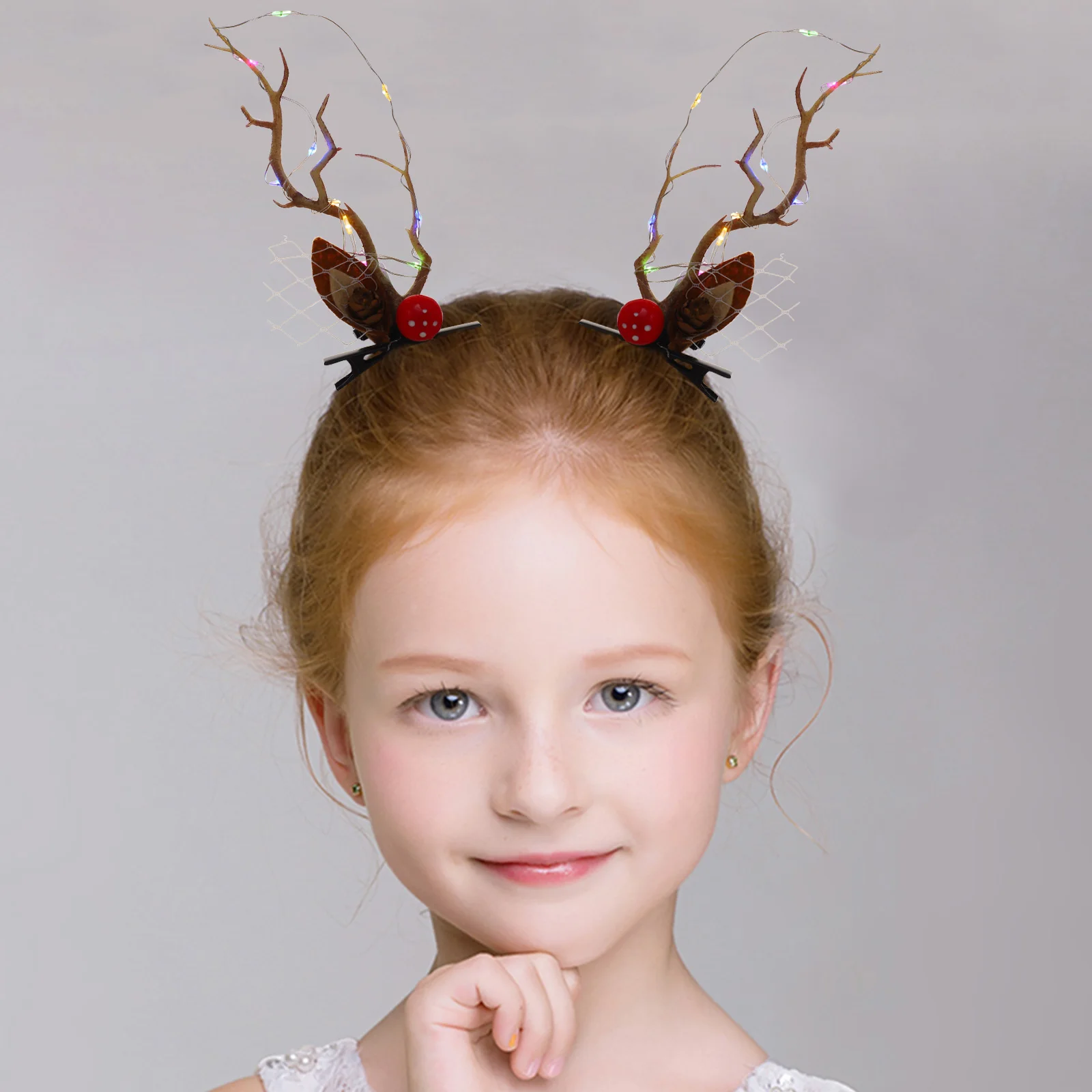 

Christmas Reindeer Hair Clips Luminous Antler Accessories Glow Elk Horns Barrette Deer Branches Hair Tools Styling Christmas