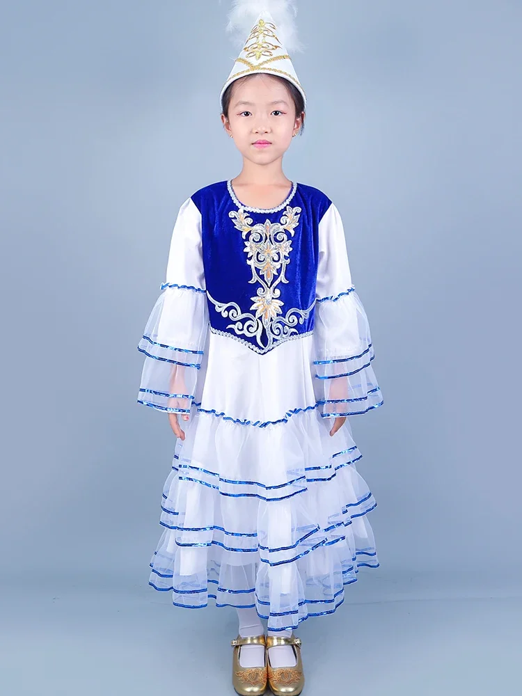 Xinjiang Ethnic Customs Children's Kazakh Costume Performance Two Piece Set