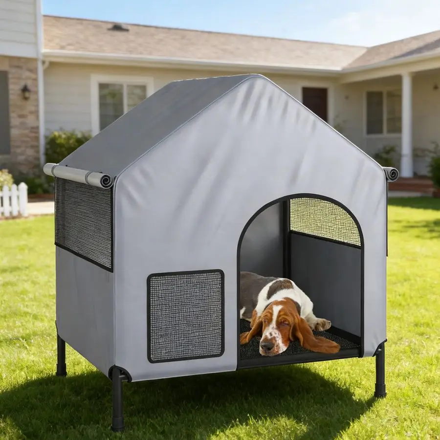 

Large Dog House for OutdoorampIndoor, Pet Shelter Tent for Small Medium Dogs, Outside Sun Rain Canopy Pet House for Cats Pigs Li