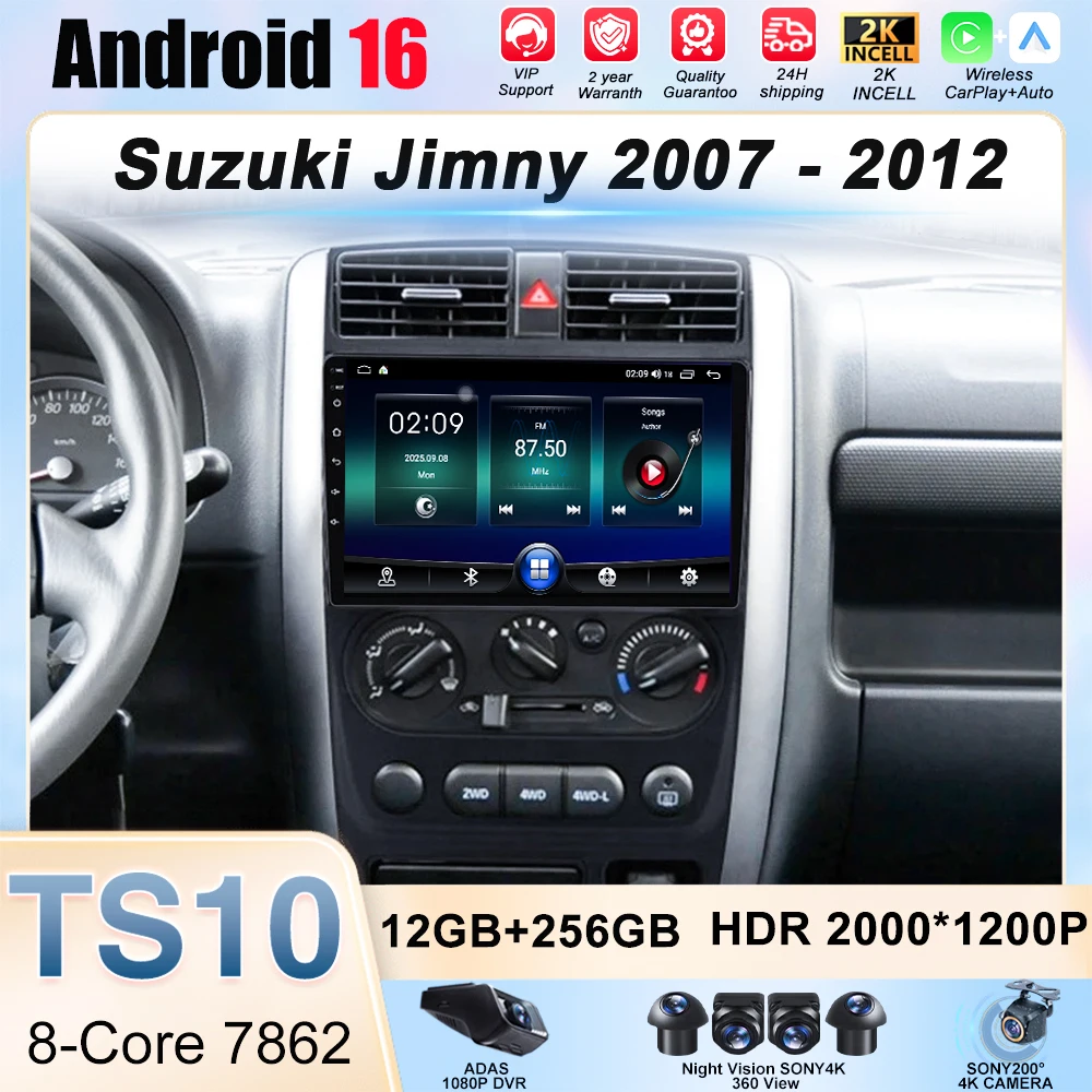 For Suzuki Jimny 2007 2008 2009 - 2012 Android Car Media Player Touch Screen QLED WIFI Carplay Radio Stereo GPS Navigation DSP4G
