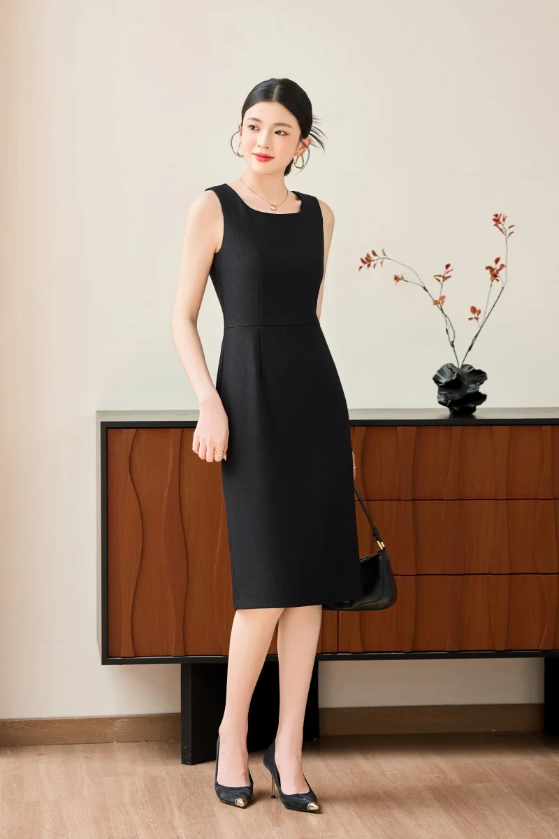 AIyssa Vestido profesional de moda de alta calidad para mujer, exquisito y elegante, liso y cómodo, nuevo estilo 2025