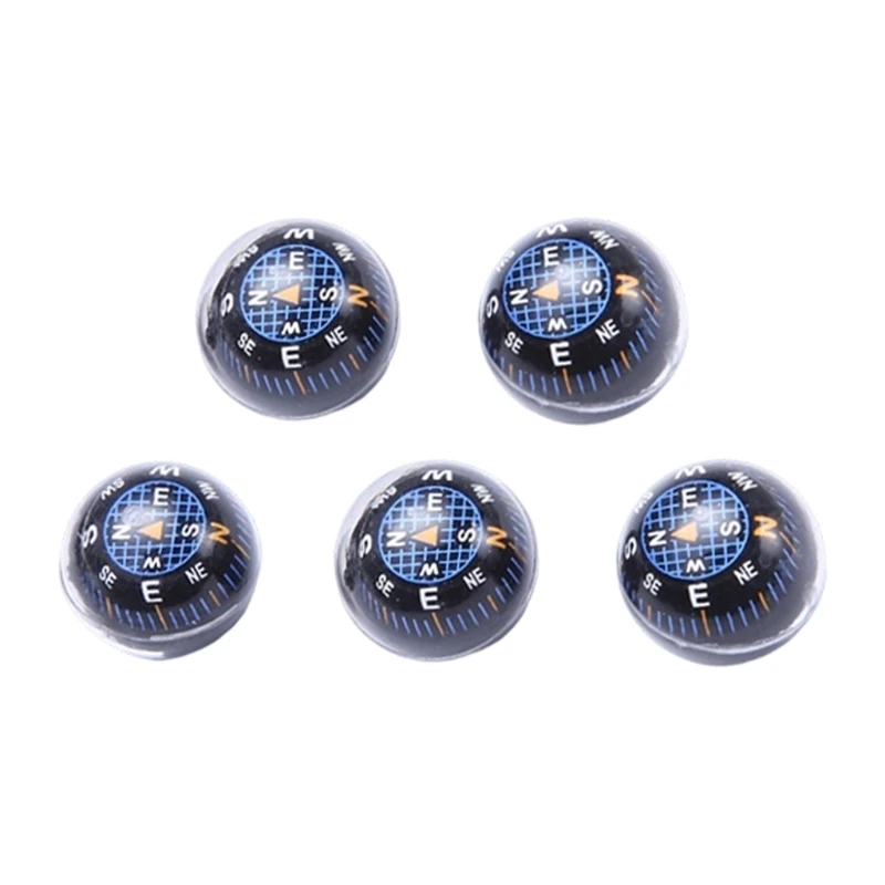 K0EF Plastic Shell Bearing Reader Set for Trail Days, 5 Pack Mini Round Direction Aids with Clear Face for Camping Hiking and