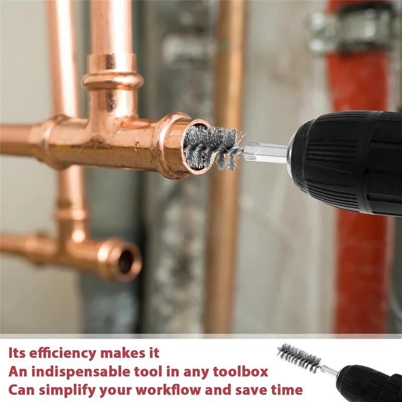 

ABKU-Copper Pipe Cleaner 1/2In 3/4In 1In, Copper Pipe Cleaner For Drill, Cleans Copper Pipes Tubes And Fittings For Soldering