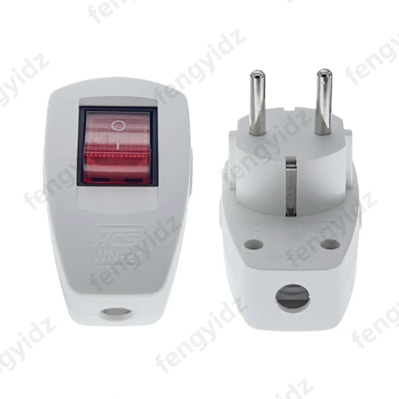 Germany Schuko Rewireable Power Plug with ON-OFF Power Swtich 250V 10A EU Plug Adapter Receptacle Connector For Power Cable