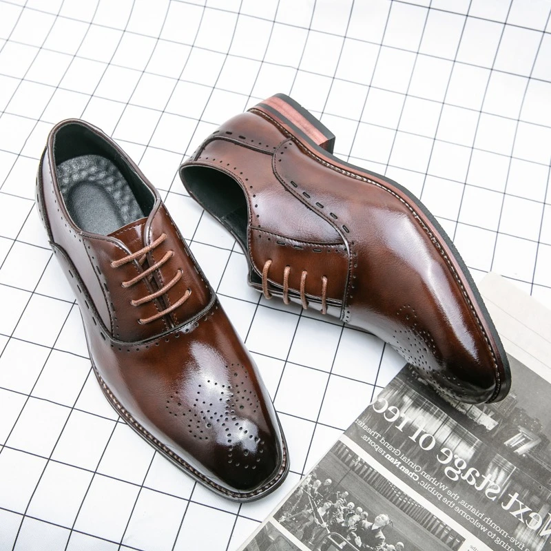 

High Quality Leather Business Formal Shoes 2026 Classic Italian Casual Dress Shoes Men Elegant Office Formal Oxford Shoes