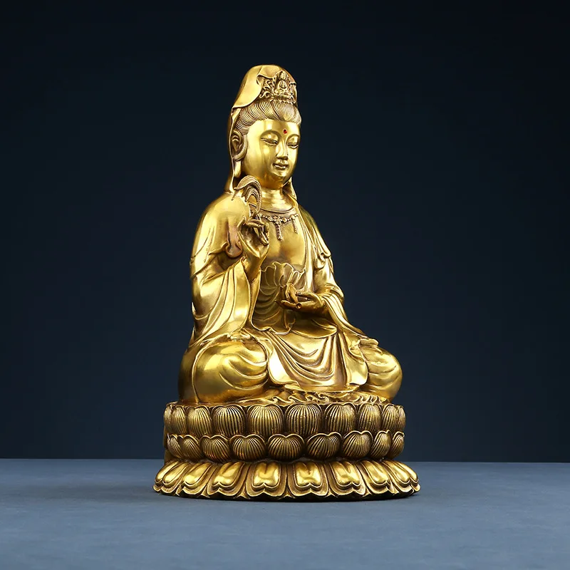 DSA brass Guanyin Buddha statue ornament, home interior enshrinement of Buddha statue Guanyin Bodhisattva ornament craft