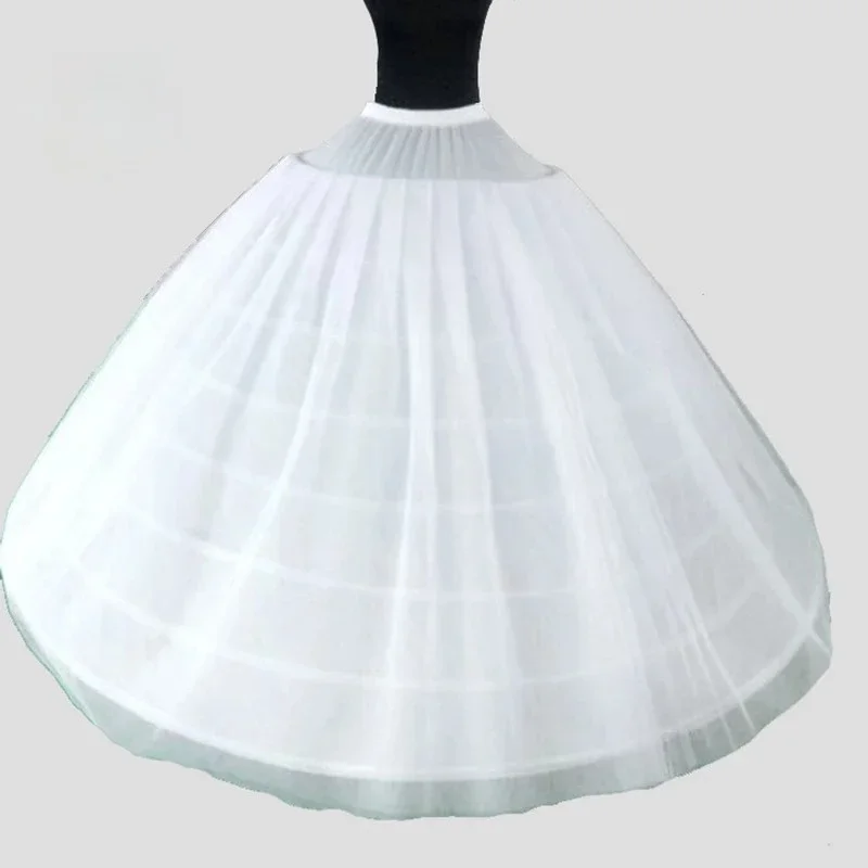 Big Wide 8 Hoops 3 Layers Tulle Long Wedding Woman Petticoats For Quinceanera Dress Elastic Waist Crinoline for Bridal Ball Gown