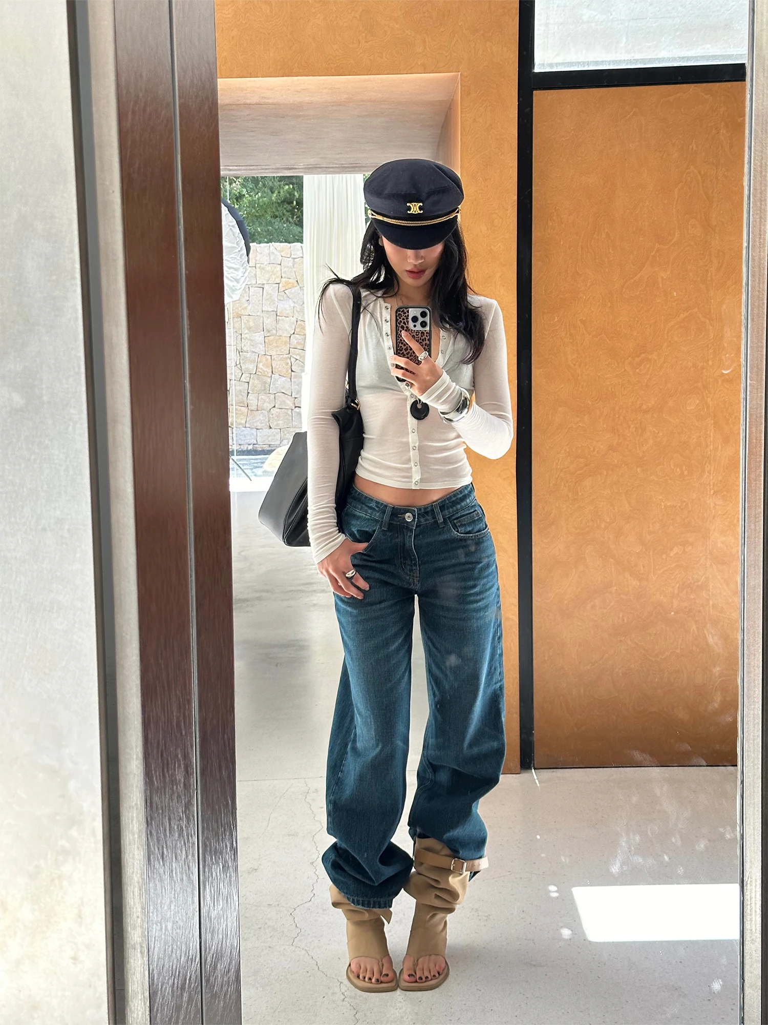 

Свободные прямые синие джинсы, женские базовые утягивающие повседневные длинные брюки, осенний сезон, удобные l талии на молнии