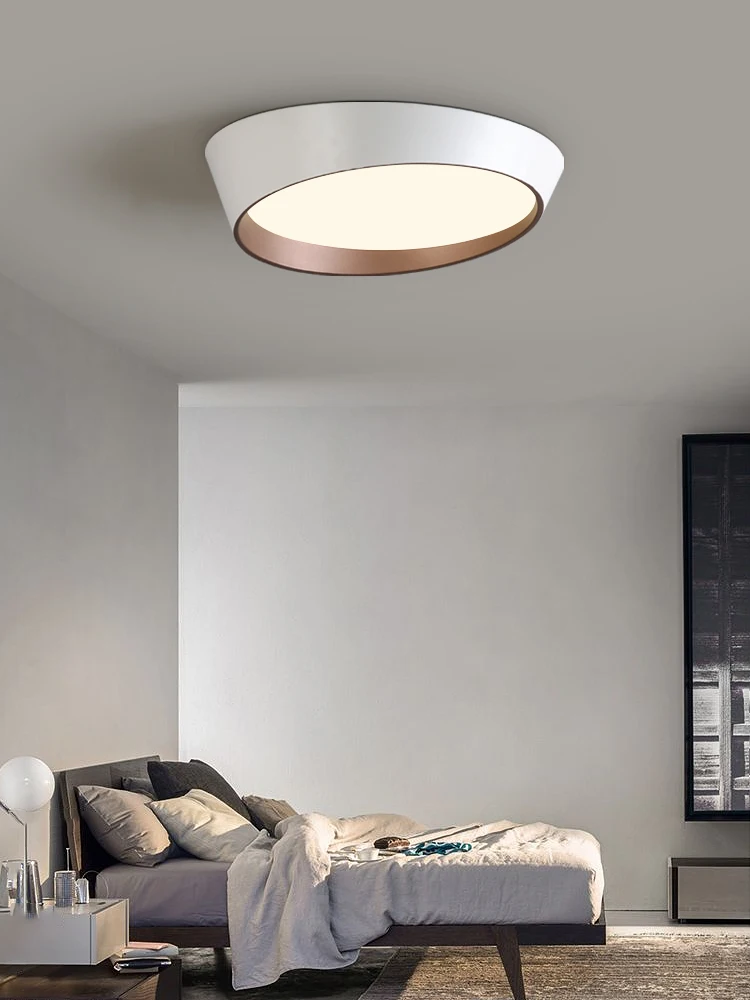 Bedroom Ceiling Light Room Decoration Eye Protection No Blue  LED Modern Simple Oblique Circular Study Restaurant Black And Whit