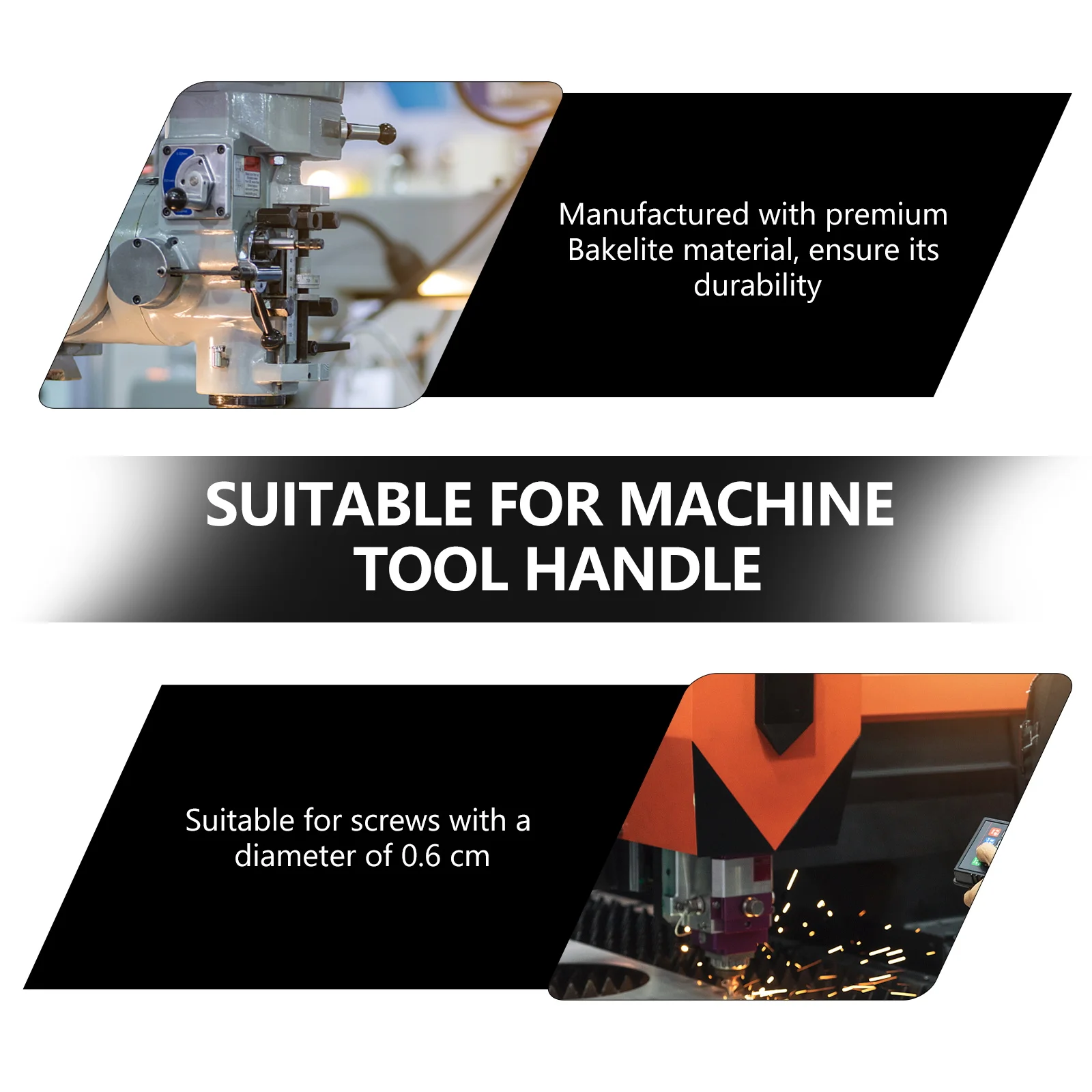 

15 шт., шариковая ручка для станка, замена круглой ручки для винтов 0,6 см, легкий, простой в установке, черный