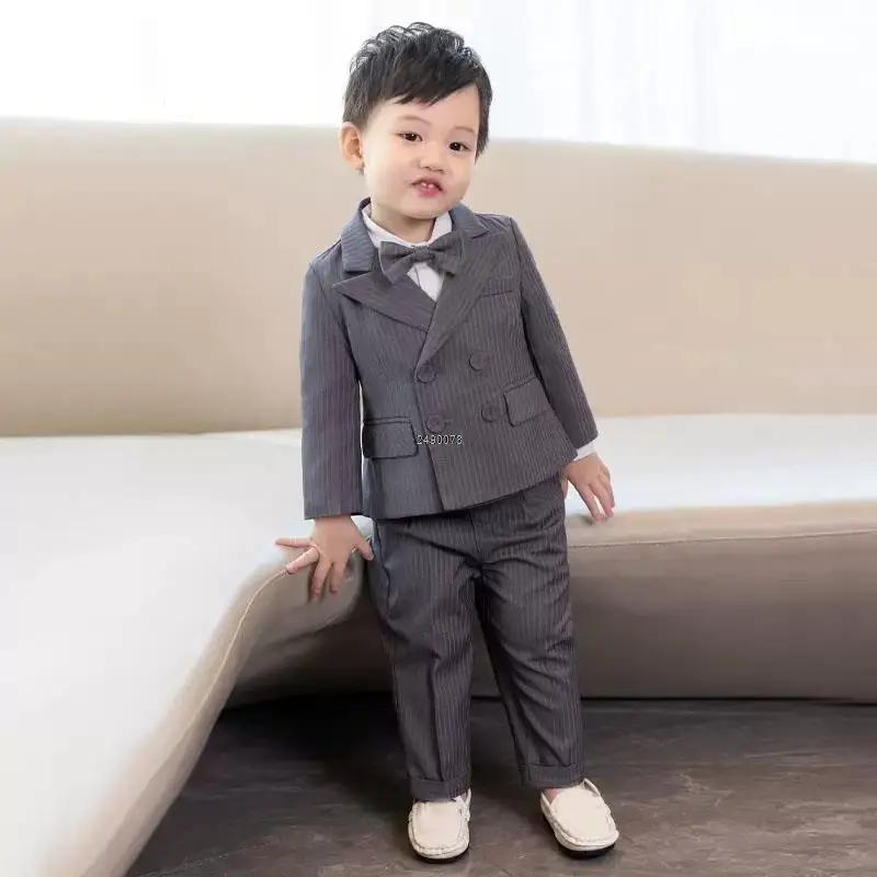 Children Wedding Dress Little Boys Photography Suit Kids Formal Stage Performance Blazer Set Baby Birthday Ceremony Costume Gift