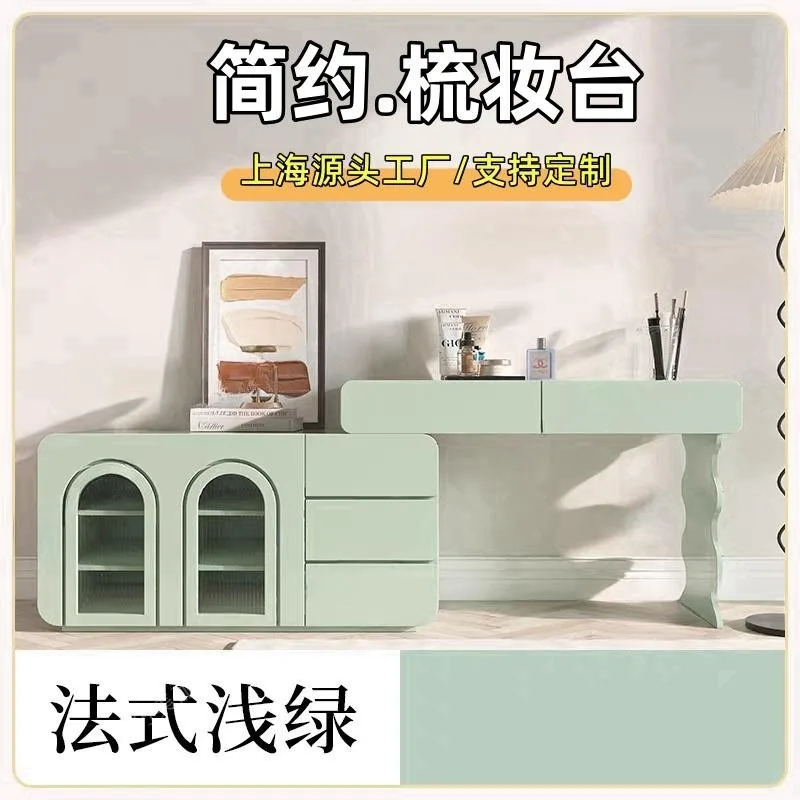 Solid wood paint new dresser, bedroom light luxury simple modern cream style makeup table