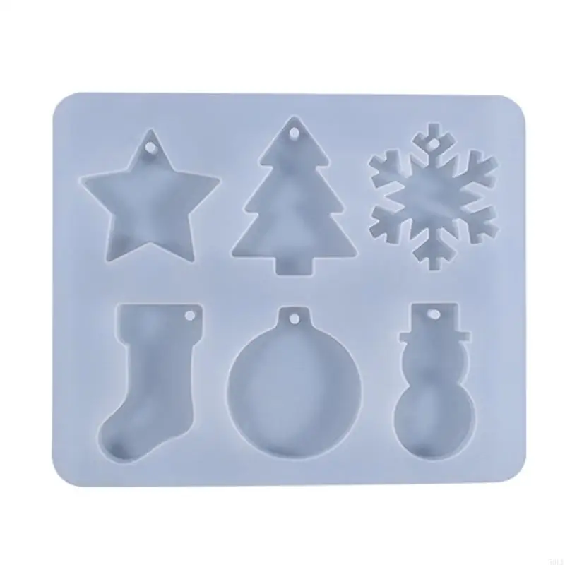 

50LB DIY Crafts Silicone Mould Christmas Snowflake Snowman Pendants Epoxy Resin Mold