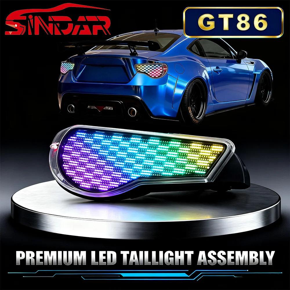 

SINDAR 2Pcs Car Digital Taillights Accessories for Toyota GT86 and Subaru BRZ GT86 2012-2023 RGB LED Tail Lights Parts 12-23