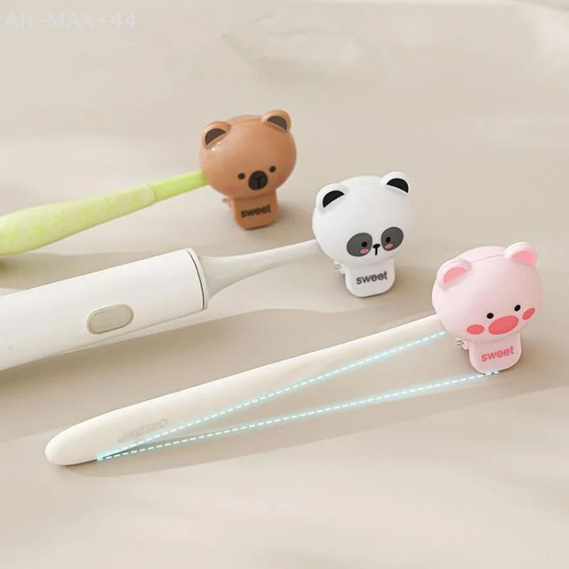 

Портативная электрическая зубная щетка с мультяшными животными, зажимы для головки, пылезащитная защитная крышка для дома и путешествий