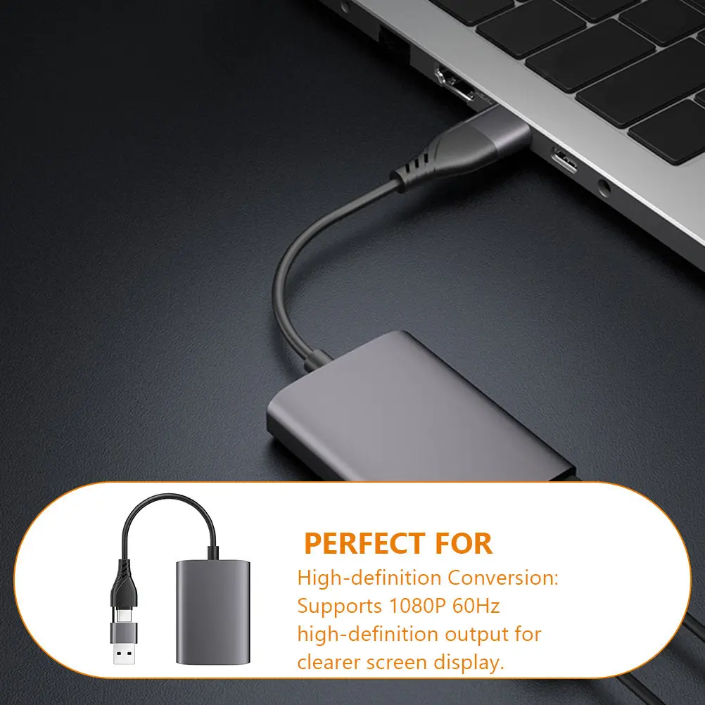 USB 3.0 Type-C to Dual Adapter 1080P 60Hz High Definition Display Converter Plug and Play for Laptop Tablet Pc USB Hub