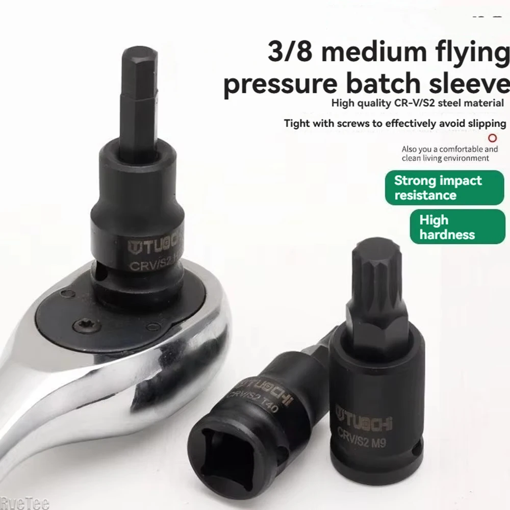 

Набор шестигранных торцевых головок 3/8 дюйма из металлического ванадиевого сплава для ручного гаечного ключа