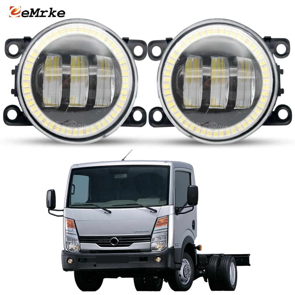 

For Mitsubishi Fuso Canter Guts Renault Maxity Nissan Cabstar Atlas F24 2008-2015 LED Fog Lights Angel Eyes DRL Halo Daylight