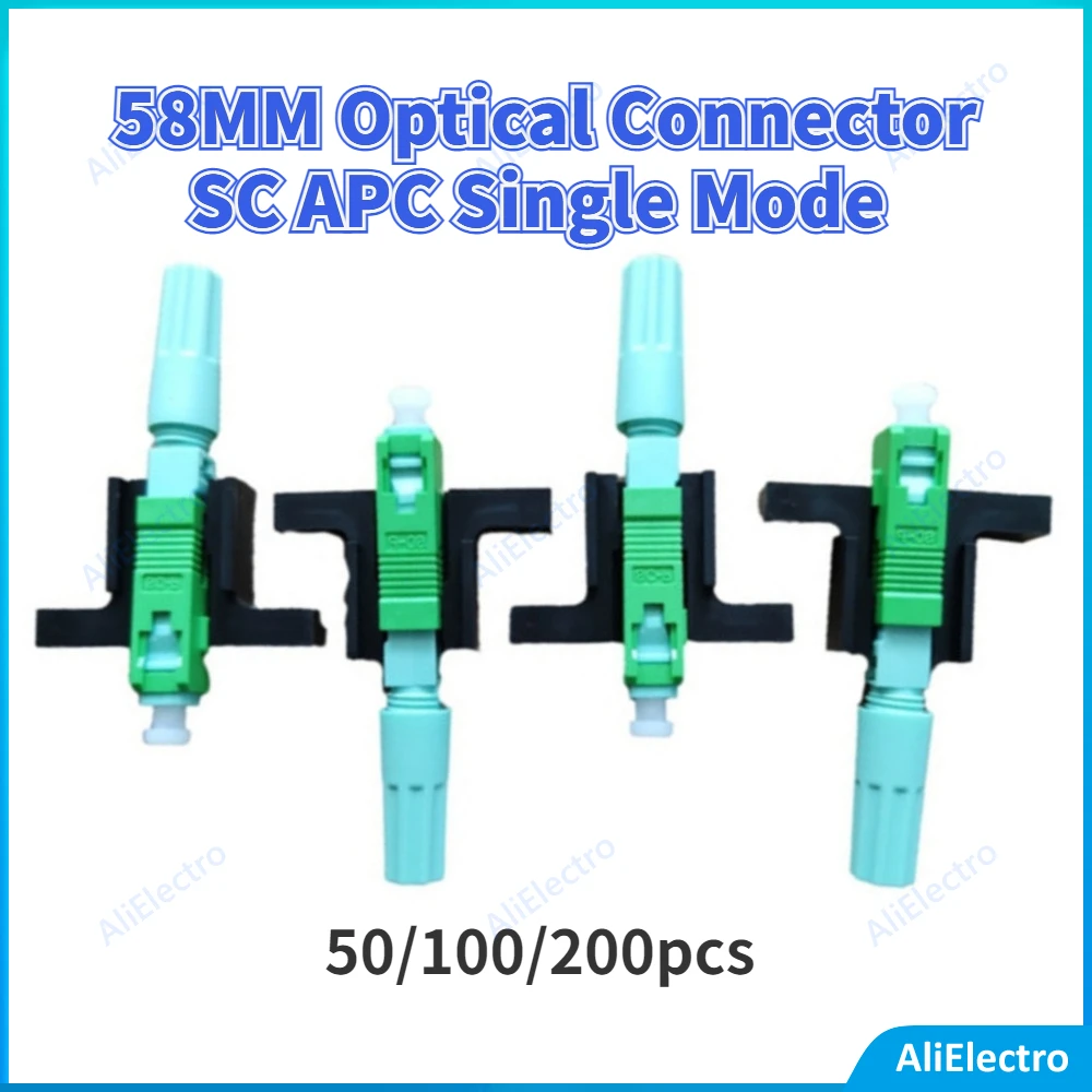 

Factory price 50/100/200pcs 58MM Optical Connector SC APC Single Mode Cold Connector Tool Fiber Optic Fast Connnector free ship