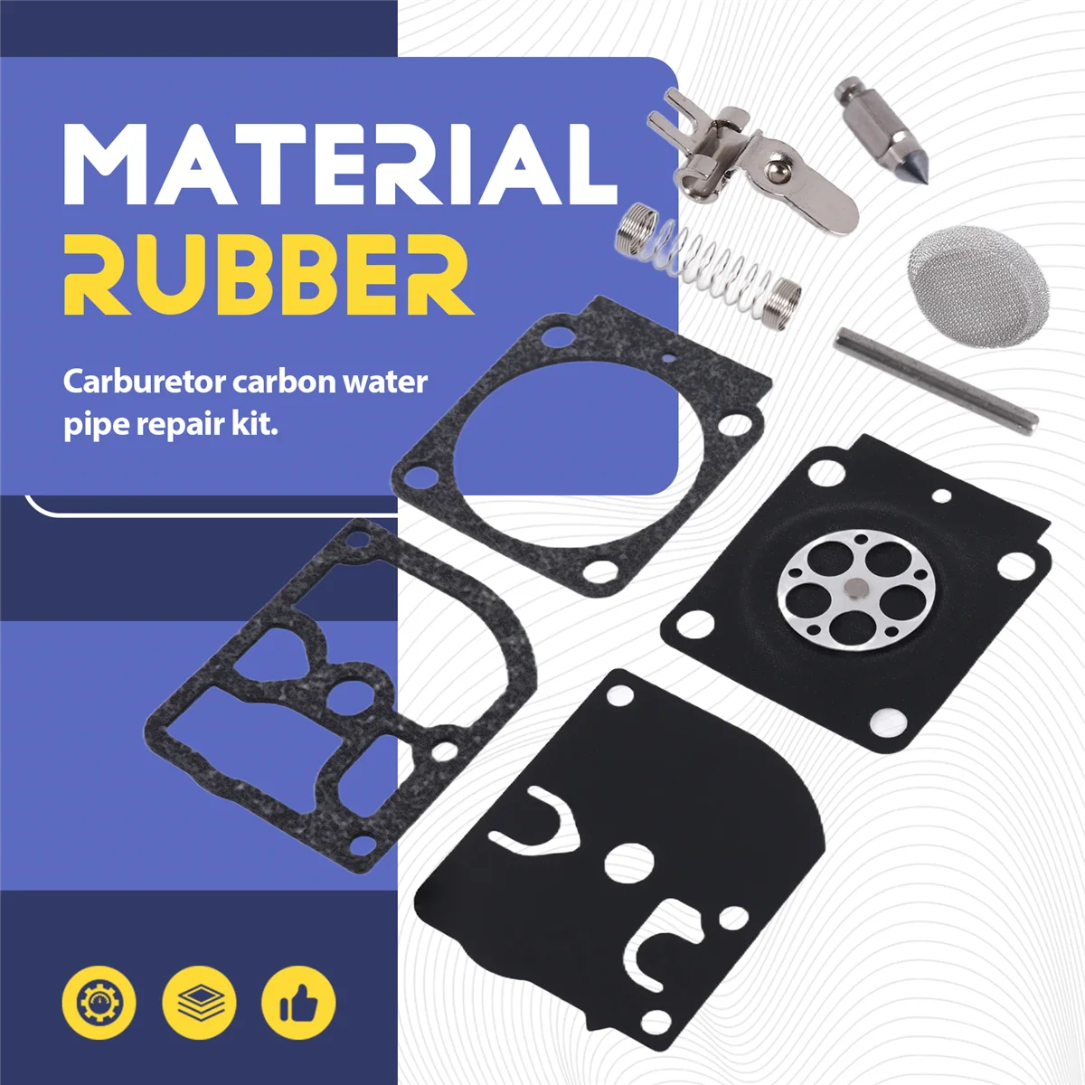 A99T8Set Carburetor Repair Kit Trimmer Parts RB-100 Gasket Diaphragm for Stihl HS45 FS55 FS38 BG45 MM55 4137 Zama C1Q