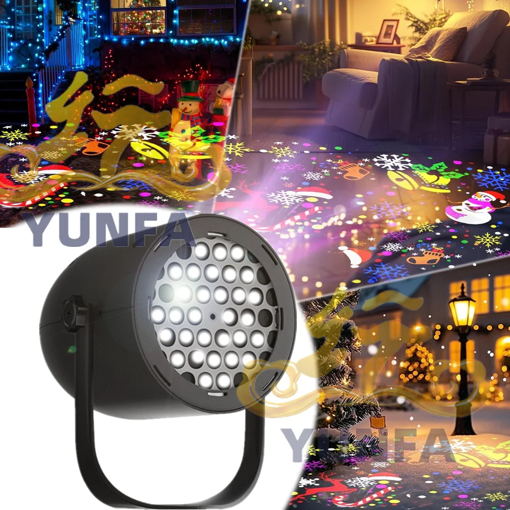 Christmas Projector Light Outdoor/Indoor, LED Snowflake Light Projector Suitable for Yard Garden Christmas Decoration