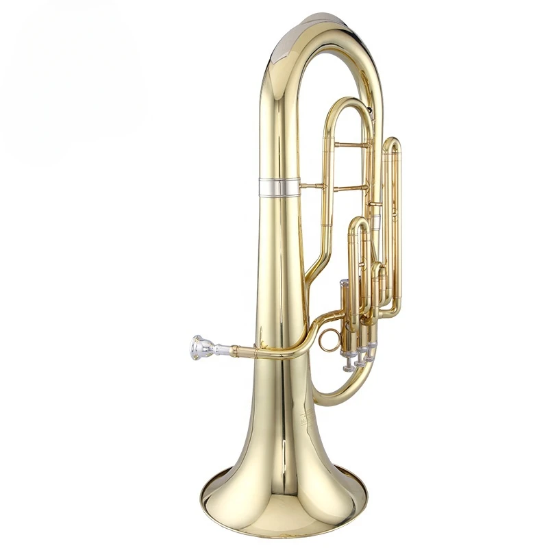 

TaiShan Hot Selling Musical Instrument Three Vertical Keys Bb Tone Tenor Horn Gold Lacquer Horn