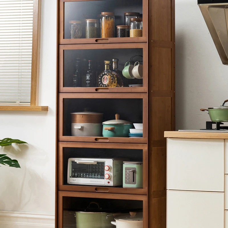 Kitchen storage rack, multi-layer microwave oven,sideboard cabinet, pot rack with door, bowl cabinet, storage cabinet