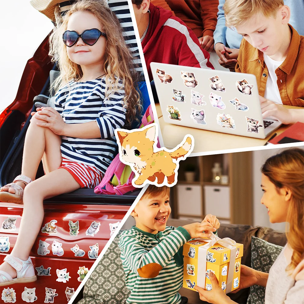 10/30/50 قطعة Kawaii أنيمي القط ملصقات لطيف الحيوان الكرتون ملصق مقاوم للماء سكرابوكينغ جدار محمول الأمتعة الشارات الديكور