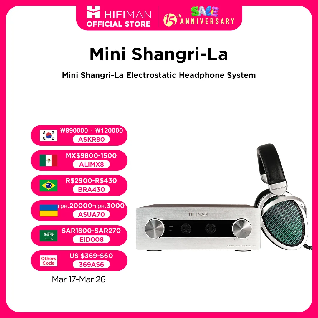 HIFIMAN Mini Shangri-La Electrostatic Nanometer Thickness Diaphragm Headphone and Amplifier