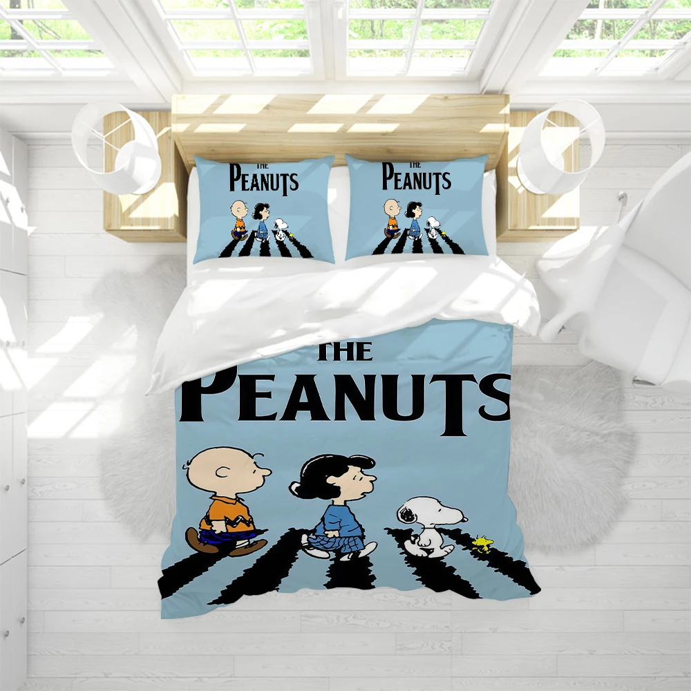 Cartoon Dog S-SnoopyS Duvet Cover Set Soft Wash Bed 3 Piece Summer Comfortable Student Dormitory Home Baby Bedding Best seller