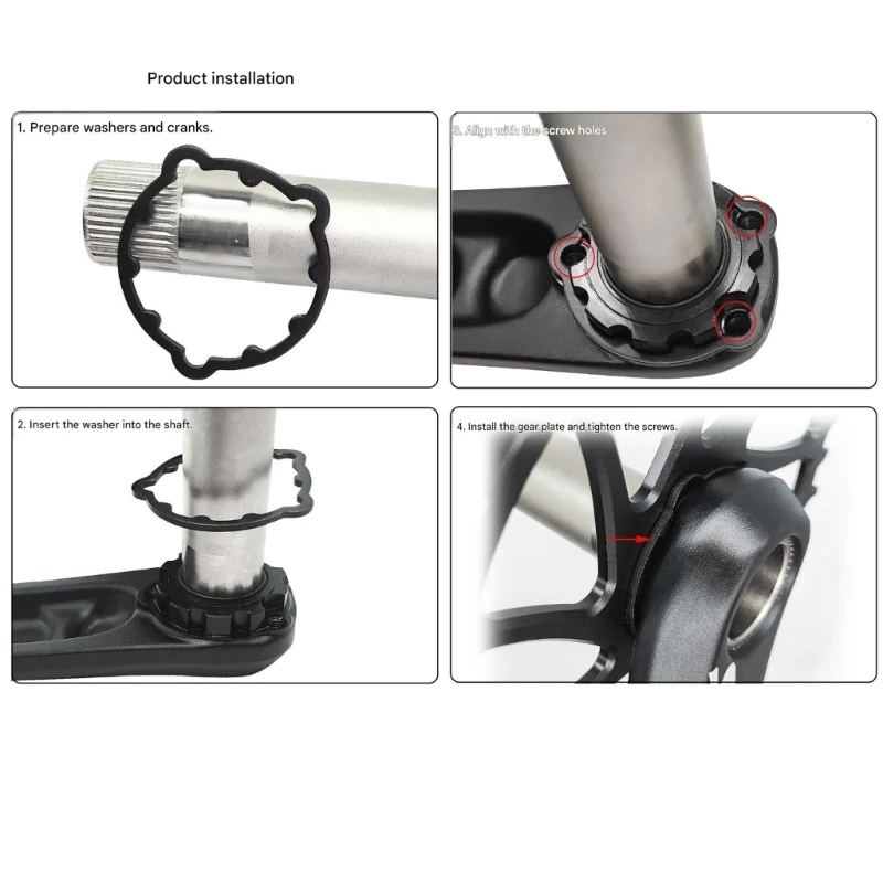 Single Chain Bike Chainline Adjuster Washer, 3 Bolt 2mm Aluminum Hardware for Chainring Position Tuning, Black Finish for