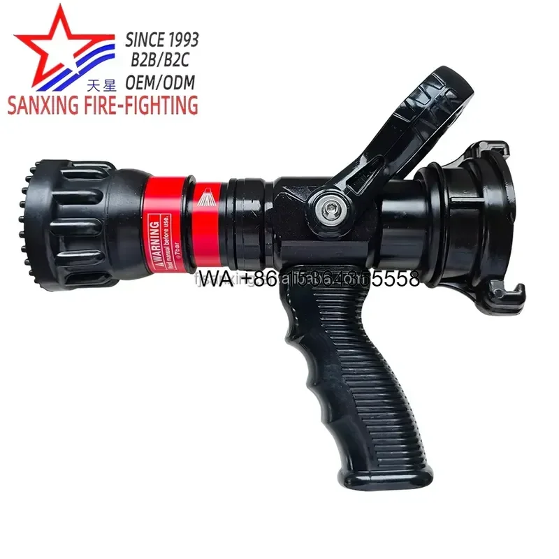Wmwmnu for QLD-450 Aluminum Alloy Multi-purpose Fire Fighting Nozzle 0-360LPM Adjustable Fog Jet NH Russian Connector