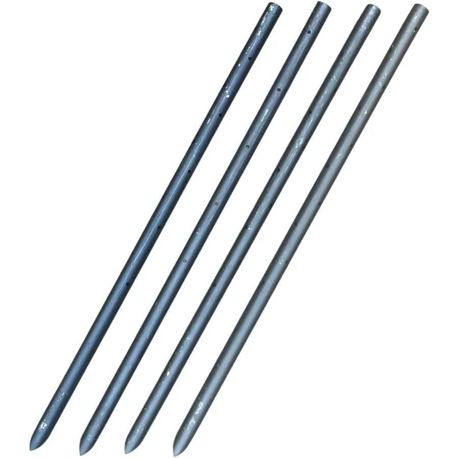 أوتاد على شكل خرسانة فولاذية مستديرة مع فتحات أظافر لمشاريع البناء والأساس - طلاء مقاوم للصدأ يعزز لون #1