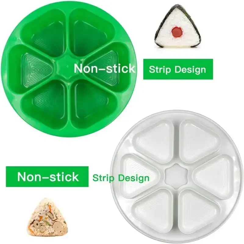 6 Grids Japanese Onigiri Maker Press Non-sticky DIY Plastic Triangular Sushi Maker Mold Japanese Kitchen Tools Bento Box nigiri