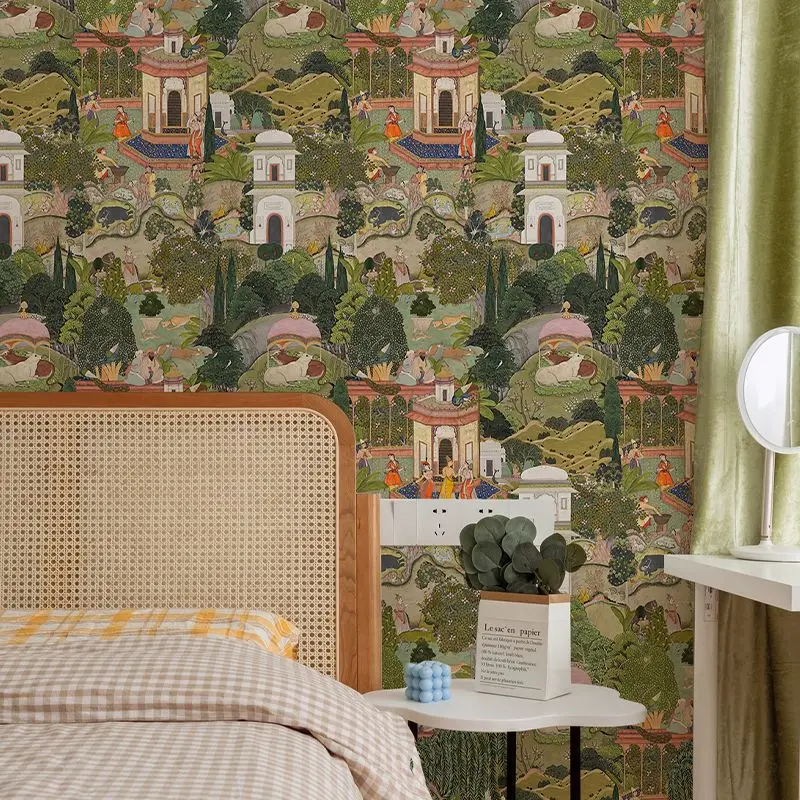 Retro European Thickened Wallpaper Self-Adhesive Waterproof Bedroom Living Room Background Wall Stickers Home Decoration