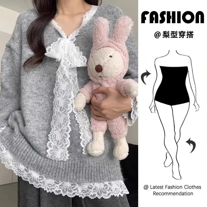 

Sweaters Jumpers Pullovers Women Dames In Cotton Sweet Toggle Outdoor Oversized Hiking Mountain Trip Practical Femme Closure Fit